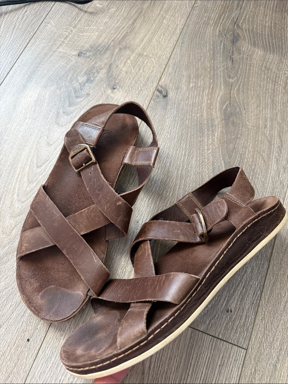 Chaco Wayfarer Brown Leather Sandals